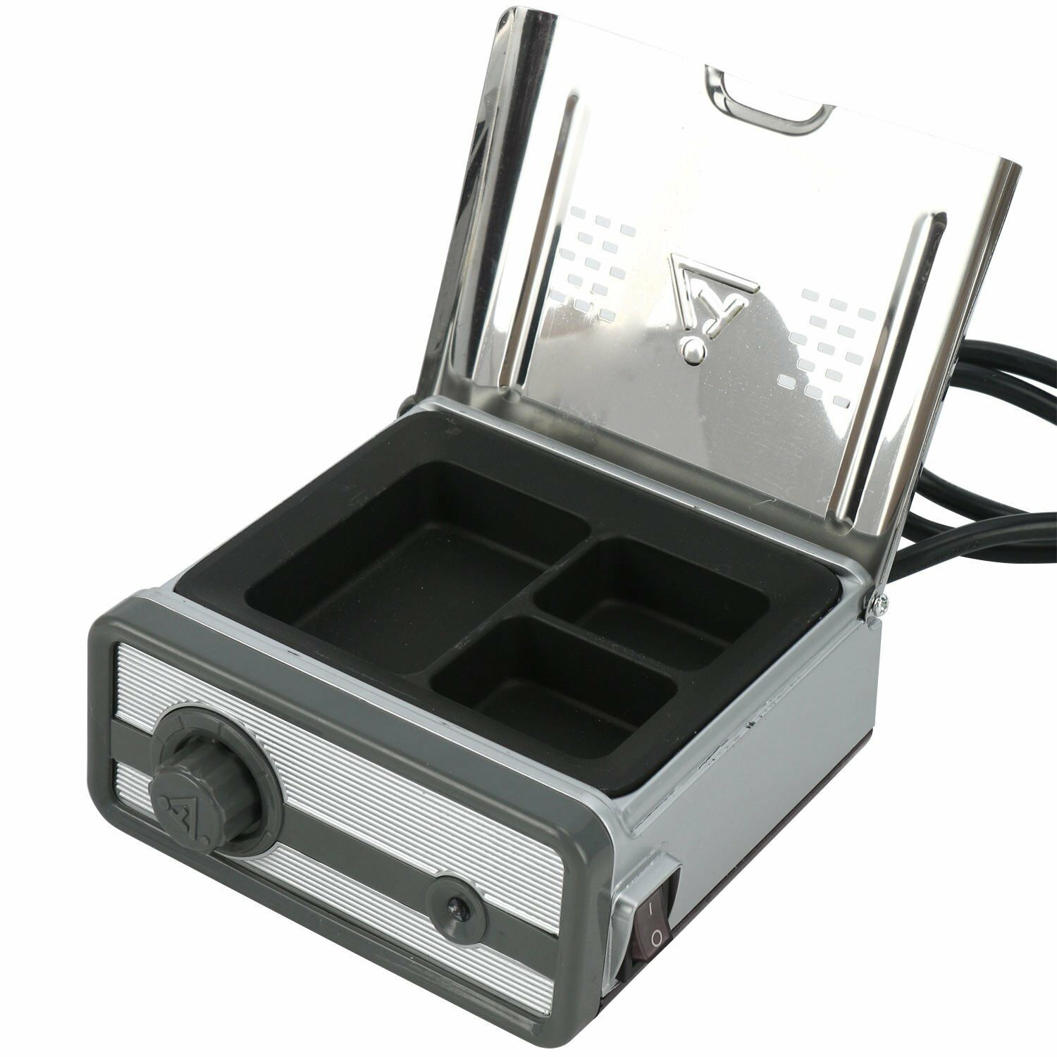 JT Dental Digitaler Wachs Wachsheizer mit 3 T&ouml;pfen zum Aufw&auml;rmen von Wachs analoge Dip-Topf grau JT-15B